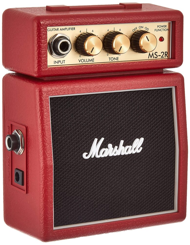Marshall MS2R Micro Amp Series 1 Watt Portable Electric Guitar Amplifier Half Stack – Red